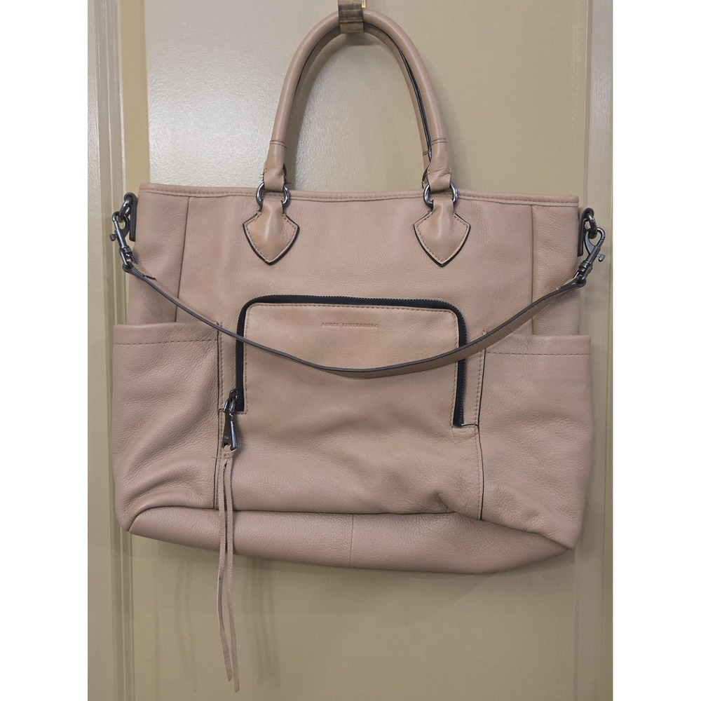 Aimee Kestenberg Pebbled Leather Sunbury Tote Bag Large in Camel Brown Tan